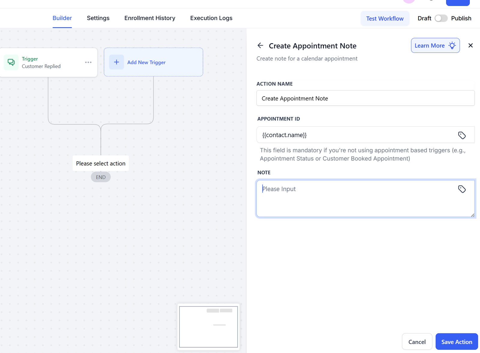Appointment note automation